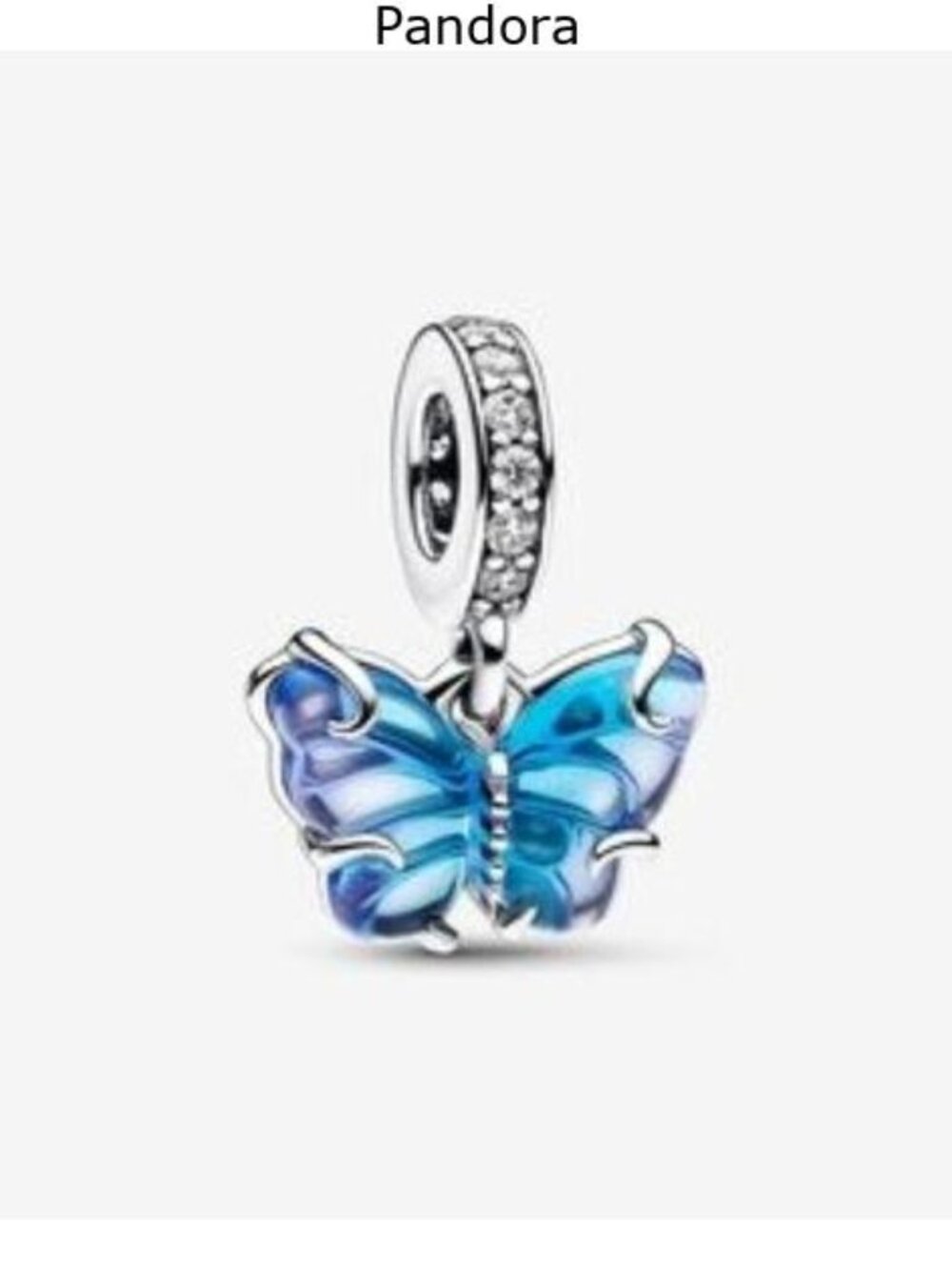 Pandora Blue Murano Glass Butterfly Dangle Charm